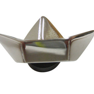 Silver Toned Origami Boat Design Magnet